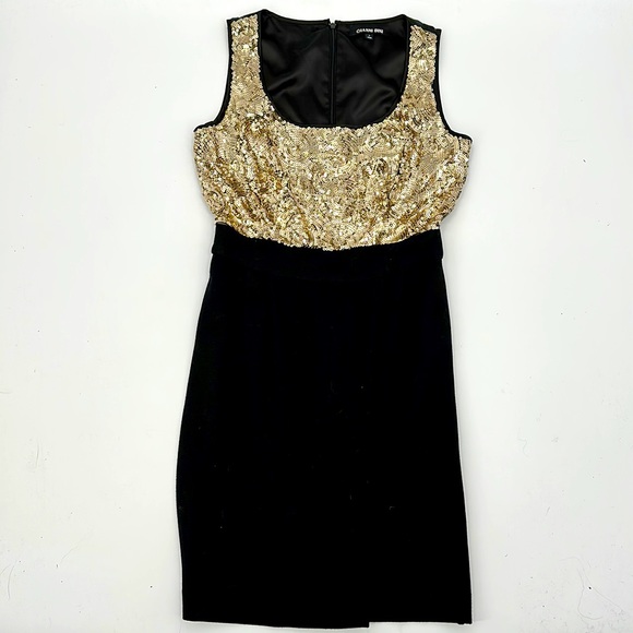 Gianni Bini dress size 2 Sequin Gold Black - Picture 2 of 6